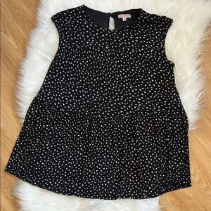 Juicy Couture Top Black Print Sleeveless Blouse  Size XS